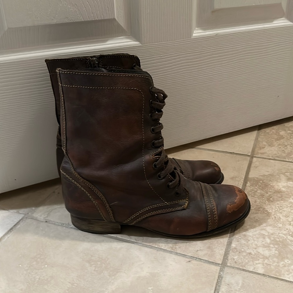 Steve Madden Troopa Combat Boots Brown Size 9.5
